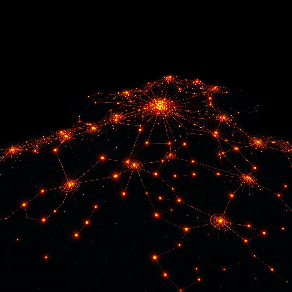 RF mesh topography visualization with amber nodes